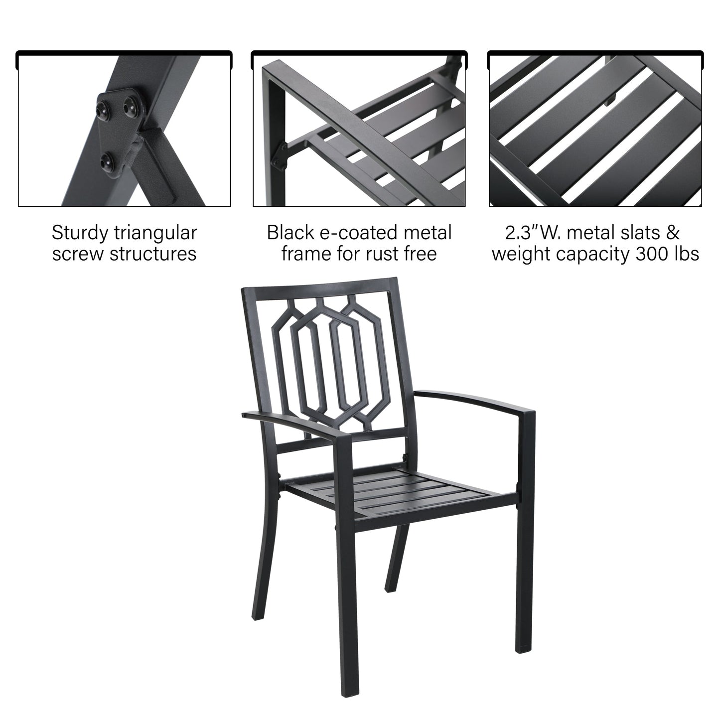 Sophia & William 7-Piece Outdoor Patio Dining Set Metal Chairs and Wood-grain Table Set