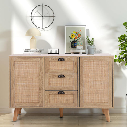 S&W Farmhouse Buffet Sideboard with 3 Drawers and 2 Doors