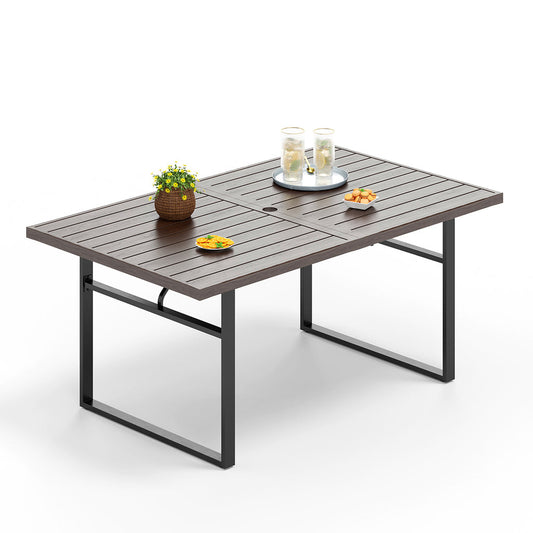 Garden Grotto Patio Rectangle Patio Dining Table with U-shaped legs