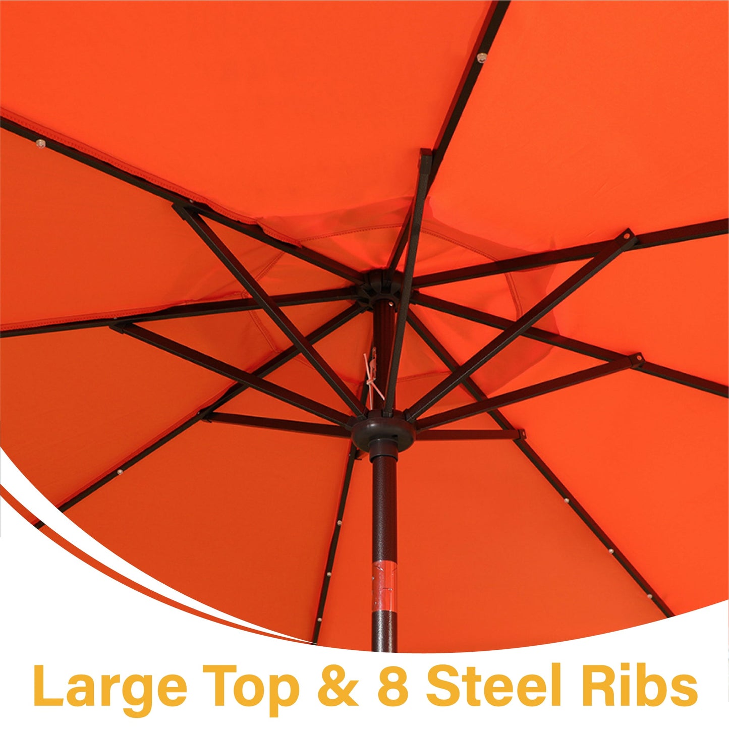 Sophia & William 10FT Outdoor Patio Umbrella Solar LED Umbrella with Crank Handle, Orange