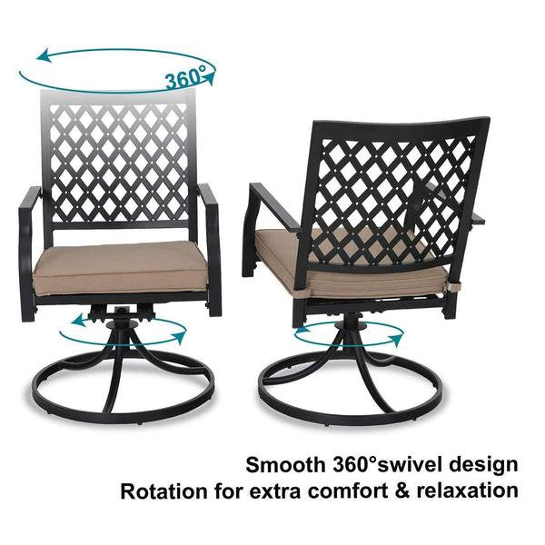 Sophia & William Set of 2 Outdoor Dining Chairs Patio Swivel Chairs 300lbs Weight Capacity Suitable for Patio Garden Backyard Outdoor Dining Room, Type B