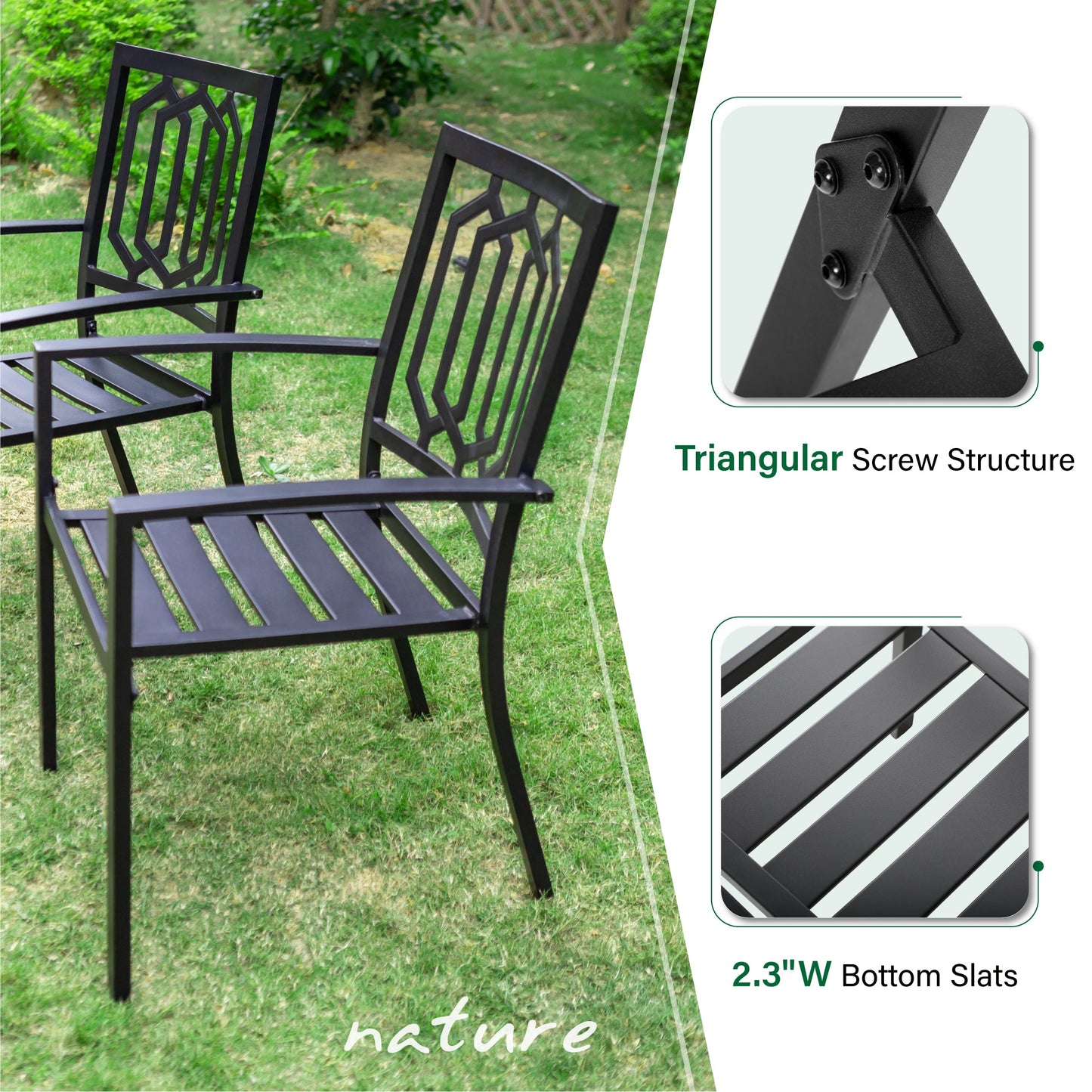 Sophia & William 7 Pieces Metal Patio Dining Set Outdoor Furniture Set with Umbrella Hole