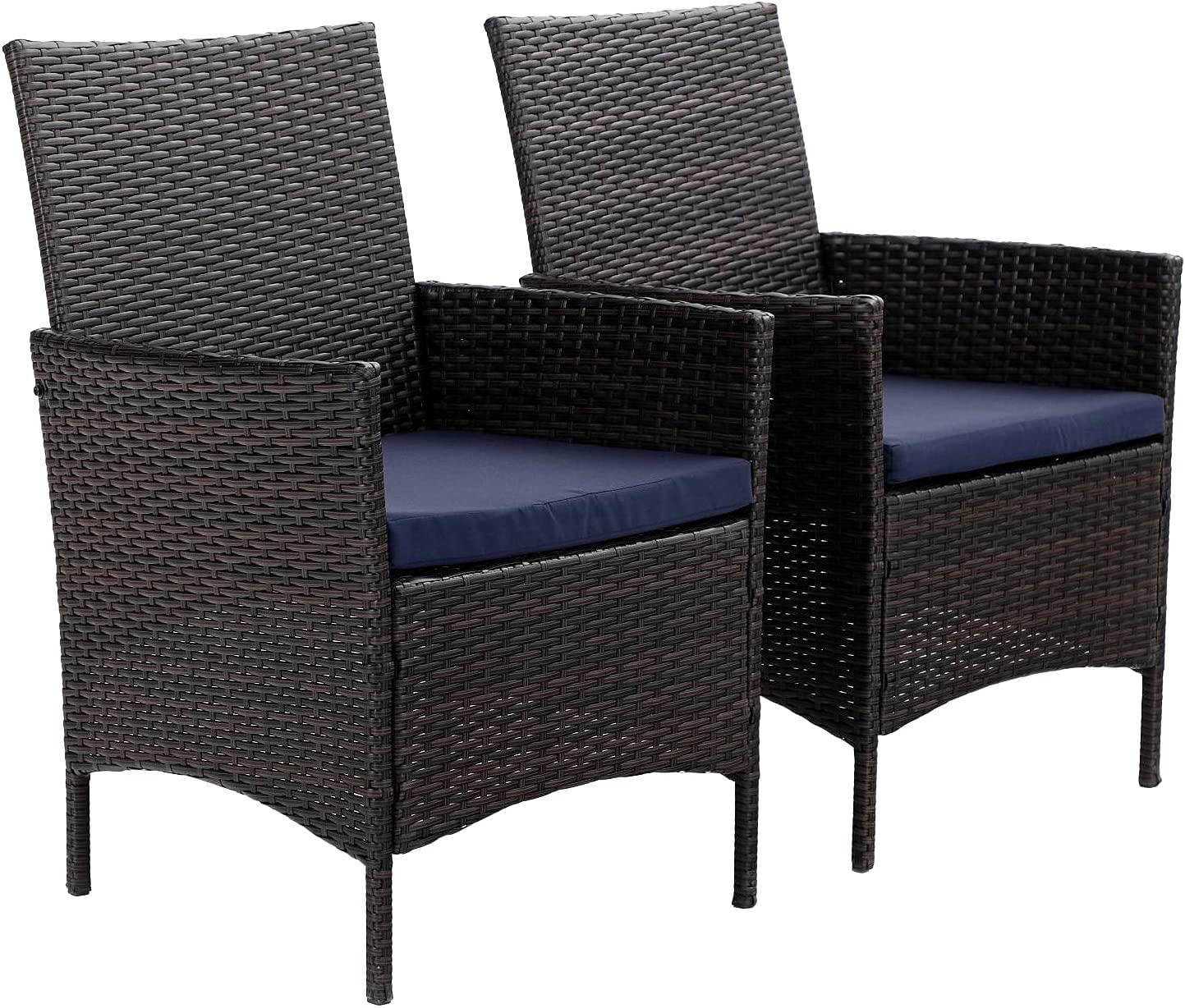 Sophia & William 7 Pieces Outdoor Patio Dining Set, Wicker Dining Chairs and Outdoor Dining Table with PVC Table Top