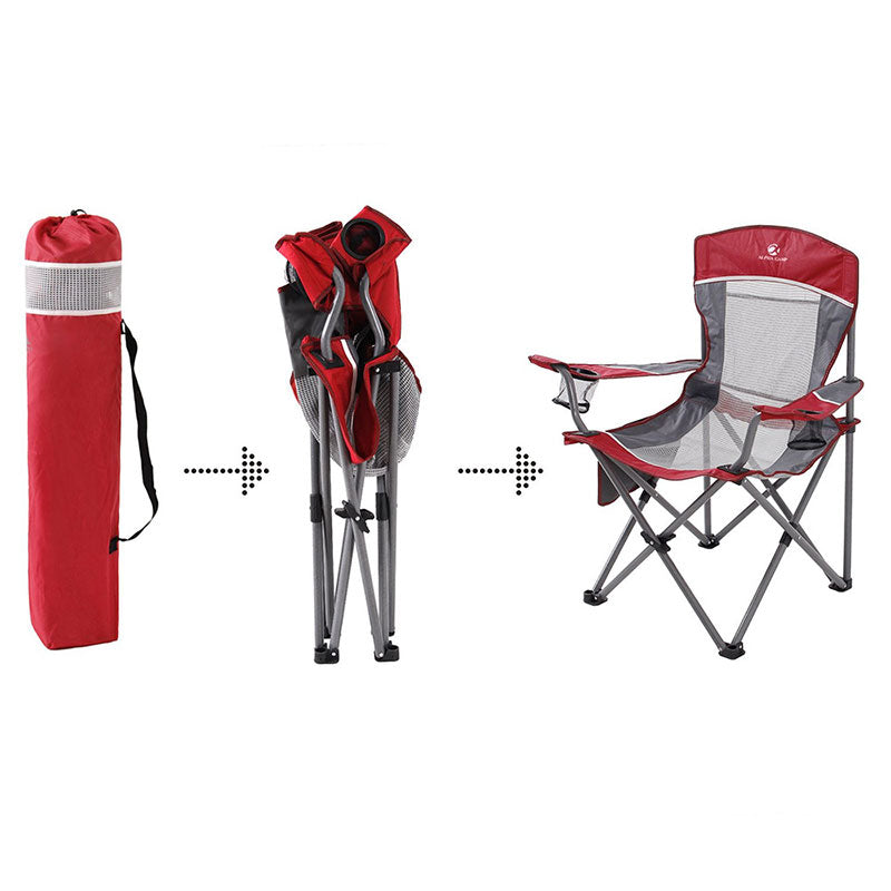 Alpha Camp Oversized Mesh Camping Chair Support 350lbs